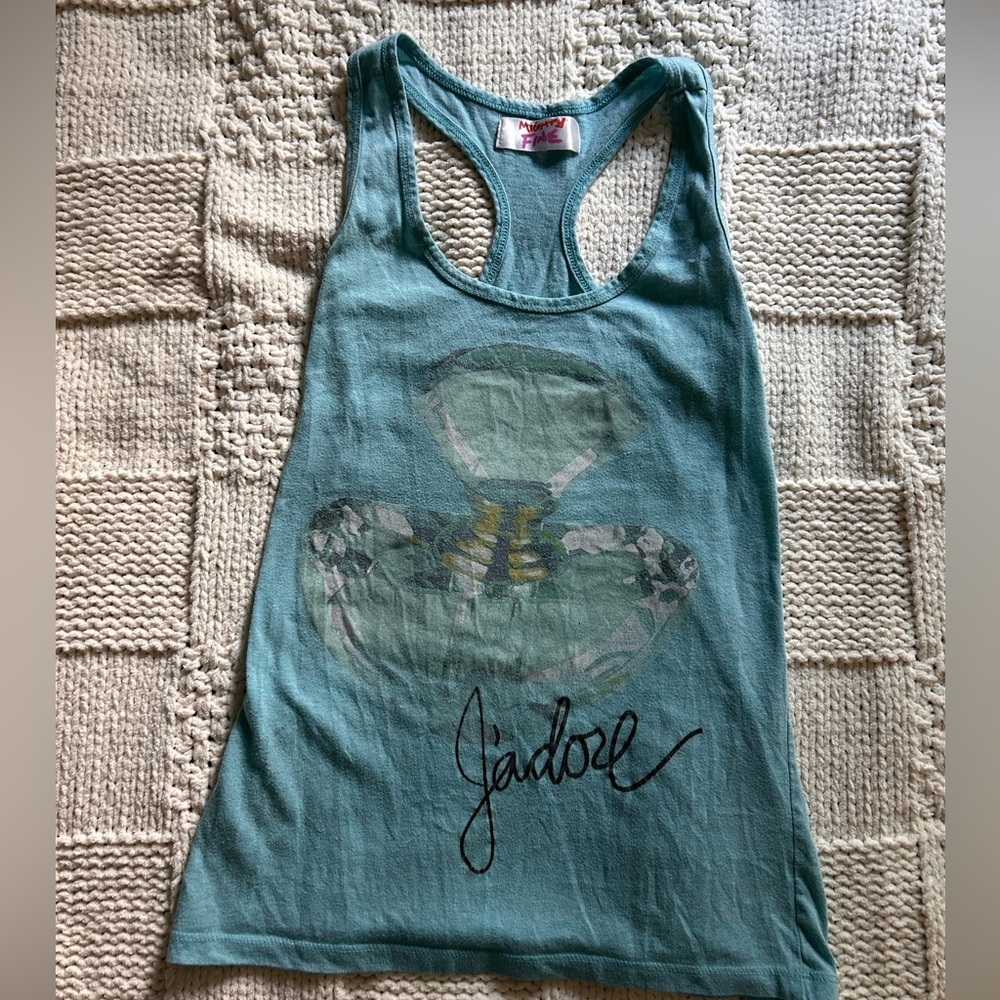 Mighty Fine J’Adore Light Blue Racerback with Perfume Graphic